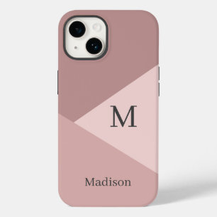 Dusty Pink Monogram Name  Case-Mate iPhone 14 Case