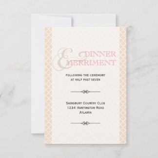 Dusty pink Moroccan ampersand reception enclosure Invitation
