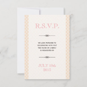Dusty pink Moroccan tile ampersand wedding rsvp Invitation