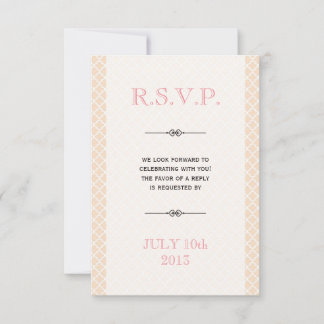 Dusty pink Moroccan tile ampersand wedding rsvp Invitation