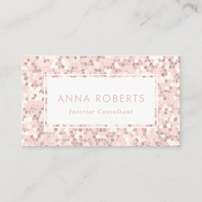 Dusty Pink Mosaic pattern business card (Front)