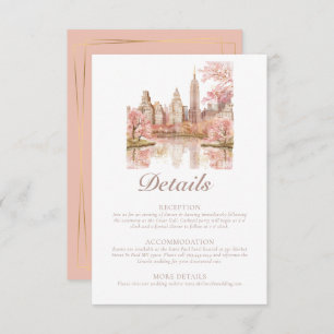 Dusty Pink New York Destination Wedding Details Enclosure Card
