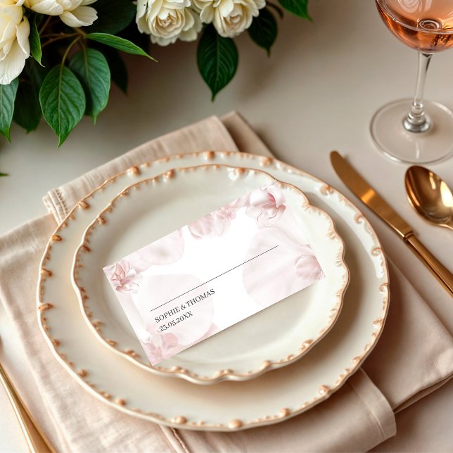 Dusty pink orchid watercolor wedding place card (Creator Uploaded)
