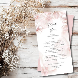 Dusty pink orchid watercolor wedding thank you card