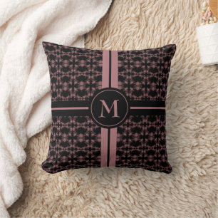 Dusty Pink Pattern Monogrammed Cushion