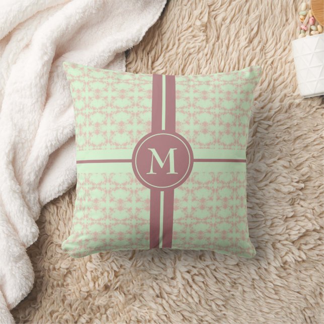 Dusty Pink Pattern Monogrammed Cushion (Blanket)