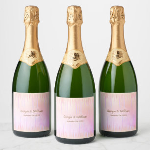 Dusty Pink Peach Icicle Wine & Sparkling Wine Labe Sparkling Wine Label