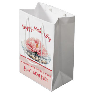 Dusty Pink Peony Mother's Day Medium Gift Bag