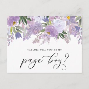 Dusty Pink Peony Will You Be My Page Boy Card