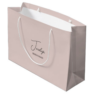 Dusty Pink Personalised Wedding Party Name Gift Large Gift Bag