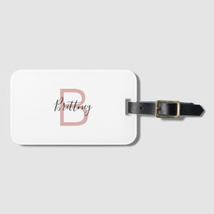  Dusty Pink Personalized Newlywed Honeymoon Luggage Tag