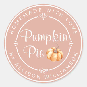 Dusty Pink Pumpkin Pie Homemade Classic Round Sticker