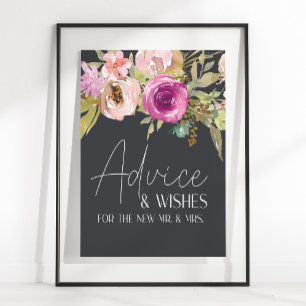 Dusty Pink Purple Floral Card & Gifts Sign