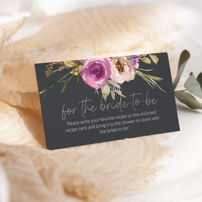 Dusty Pink Purple Floral Wedding Enclosure Card (Creator Uploaded)