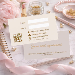 Dusty pink QR customer client appointment card
