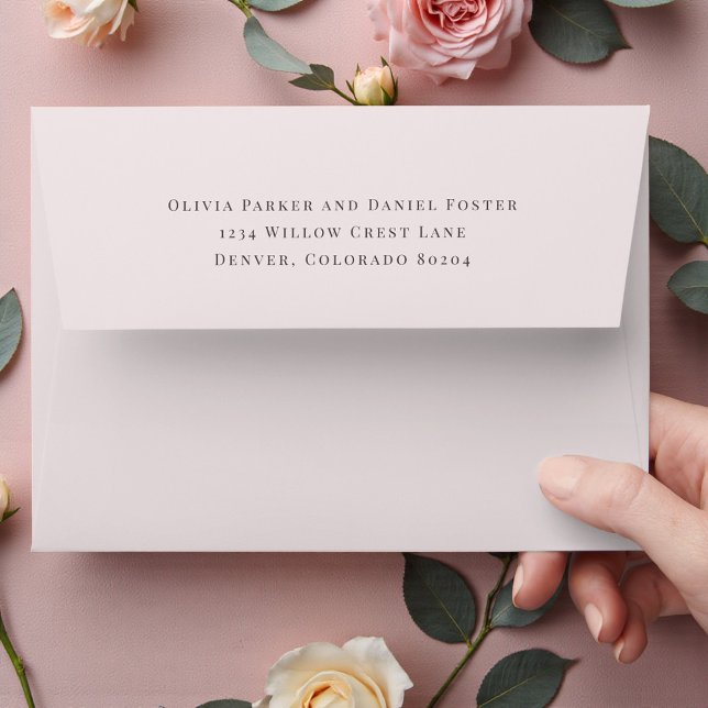 Dusty Pink Return Address Wedding Envelope (Creator Uploaded)