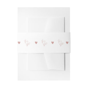 Dusty Pink/ Rose Baby Shower Heart Invitation Belly Band