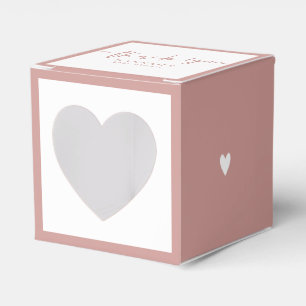 Dusty Pink/ Rose Baby Shower thank you Heart Favour Box