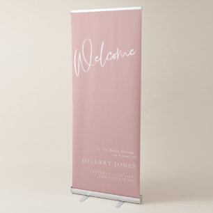 Dusty pink/rose Baby Shower Welcome banner sign