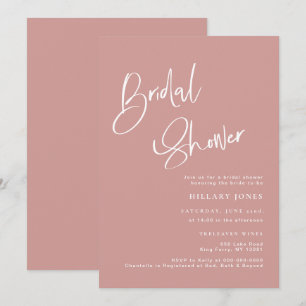 Dusty Pink/ Rose Bohemian Bridal Shower Invitation