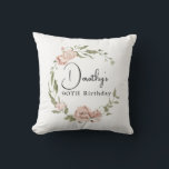 Dusty Pink Rose Floral 90th Birthday Cushion<br><div class="desc">Soft dusty pink roses create a beautiful rustic floral wreath. The woman's name and 90th birthday follow. This throw pillow is part of the Dusty Pink Rose collection. It contains many DIY templates that let you quickly create invitations and party supplies.</div>