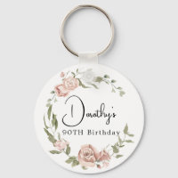 Dusty Pink Rose Floral 90th Birthday