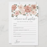 Dusty Pink Rose Floral Advice and Wishes Card<br><div class="desc">A beautiful pink rose floral border tops this Advice and Wishes card.</div>