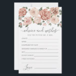 Dusty Pink Rose Floral Advice and Wishes Card<br><div class="desc">A beautiful pink rose floral border tops this Advice and Wishes card.</div>