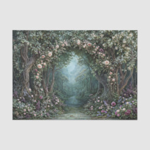 Dusty Pink Rose Gnarled Tree Archway Tissue Paper