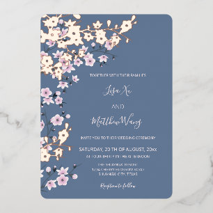 Dusty Pink Rose Gold Cherry Blossom Wedding