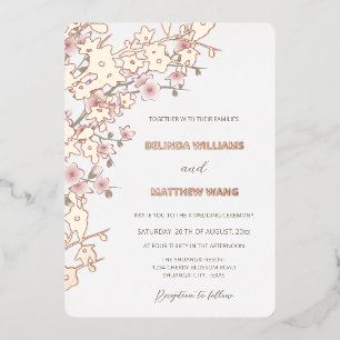 Dusty Pink Rose Gold Cherry Blossom Wedding