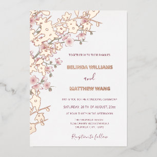 Dusty Pink Rose Gold Cherry Blossom Wedding
