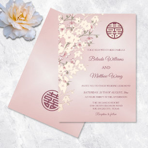 Dusty Pink Rose Gold FOIL Chinese Wedding