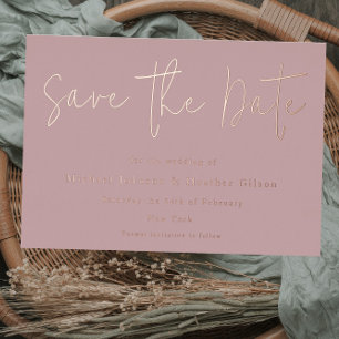 Dusty Pink & Rose Gold Wedding Save the Date