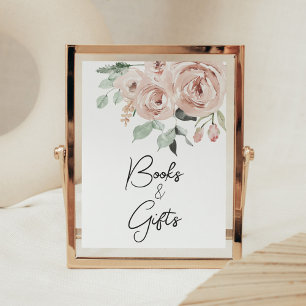 Dusty Pink Rose It's a Girl Books and Gifts Poster
