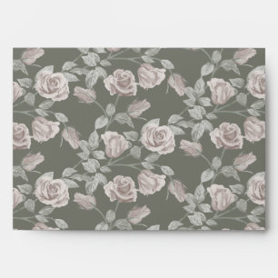 Dusty Pink Rose Vine Envelope