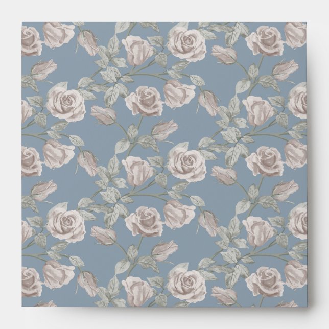 Dusty Pink Rose Vine Envelope (Front)