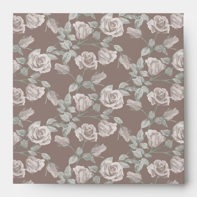 Dusty Pink Rose Vine Envelope (Front)
