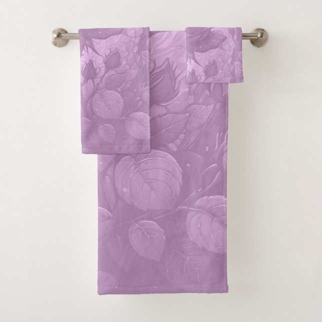 Dusty Pink Roses Bath Towel Set (Insitu)
