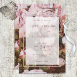 Dusty Pink Roses & Peonies Wedding Invitation<br><div class="desc">This elegant, yet simple design features a background of dusty pink, white, and blush roses and peonies. The text is displayed on a soft white transparent background to show off the design behind it. This card is part of the Dusty Pink Roses & Peonies Wedding Invitation Wedding Suite of cards...</div>