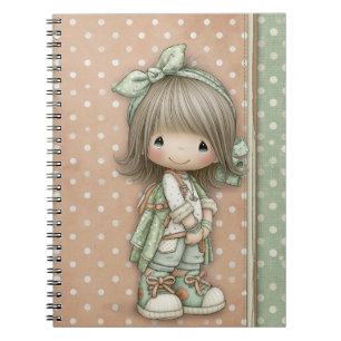 Dusty Pink Sage Green Ash Blonde Schoolgirl Backpa Notebook