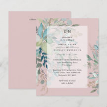 Dusty Pink Sage Wedding Ceremony and Reception Inv