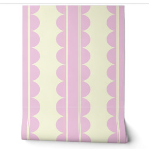 Dusty Pink Scalloped Wallpaper