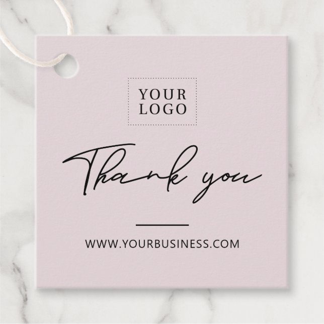 Dusty Pink Small Business Thank you Package Tag (Front)