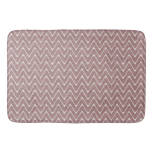 Dusty Pink Small Chevron Pattern Bath Mat