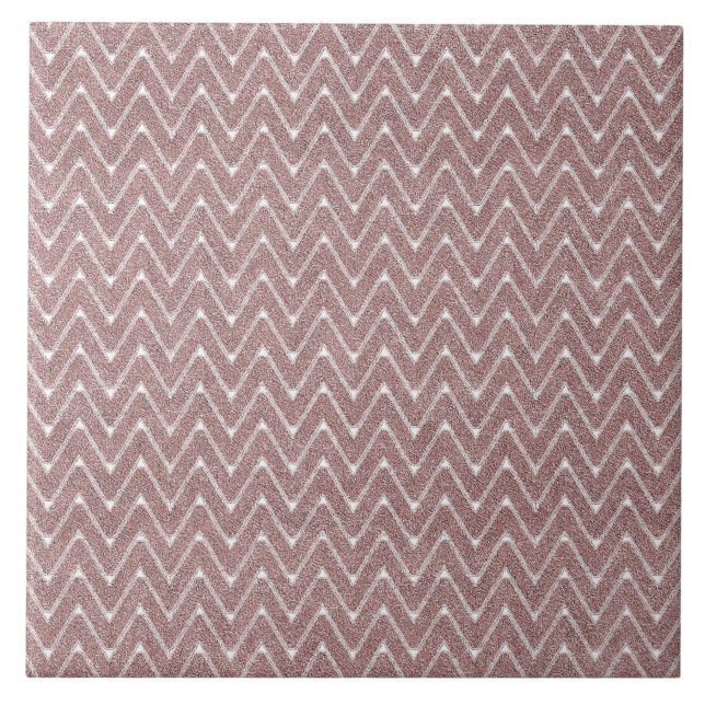 Dusty Pink Small Chevron Pattern Tile (Front)