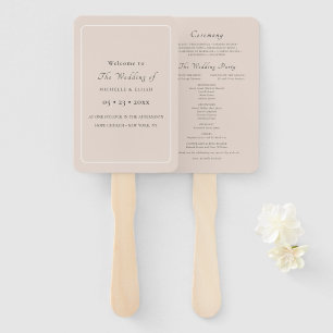 Dusty Pink Square Wedding Program Fans