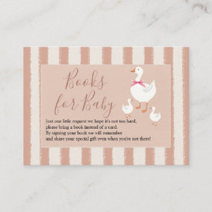 Dusty Pink Striped Little Goose Books for Baby Enclosure Card