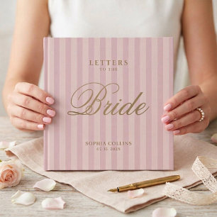 Dusty Pink Stripes Letters To The Bride Wedding Guest Book