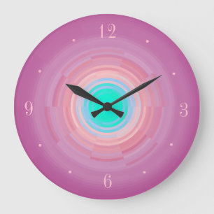 Dusty Pink Swirl/ Aqua Green Centre> Wall Clock